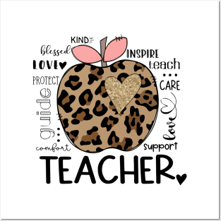 Teacher Leopard, Blessed Teach Inspire Posters and Art